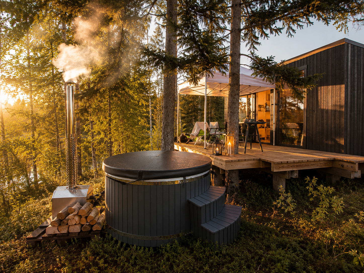 Hunter's Cabin — black forest cabin with panoramic glazing